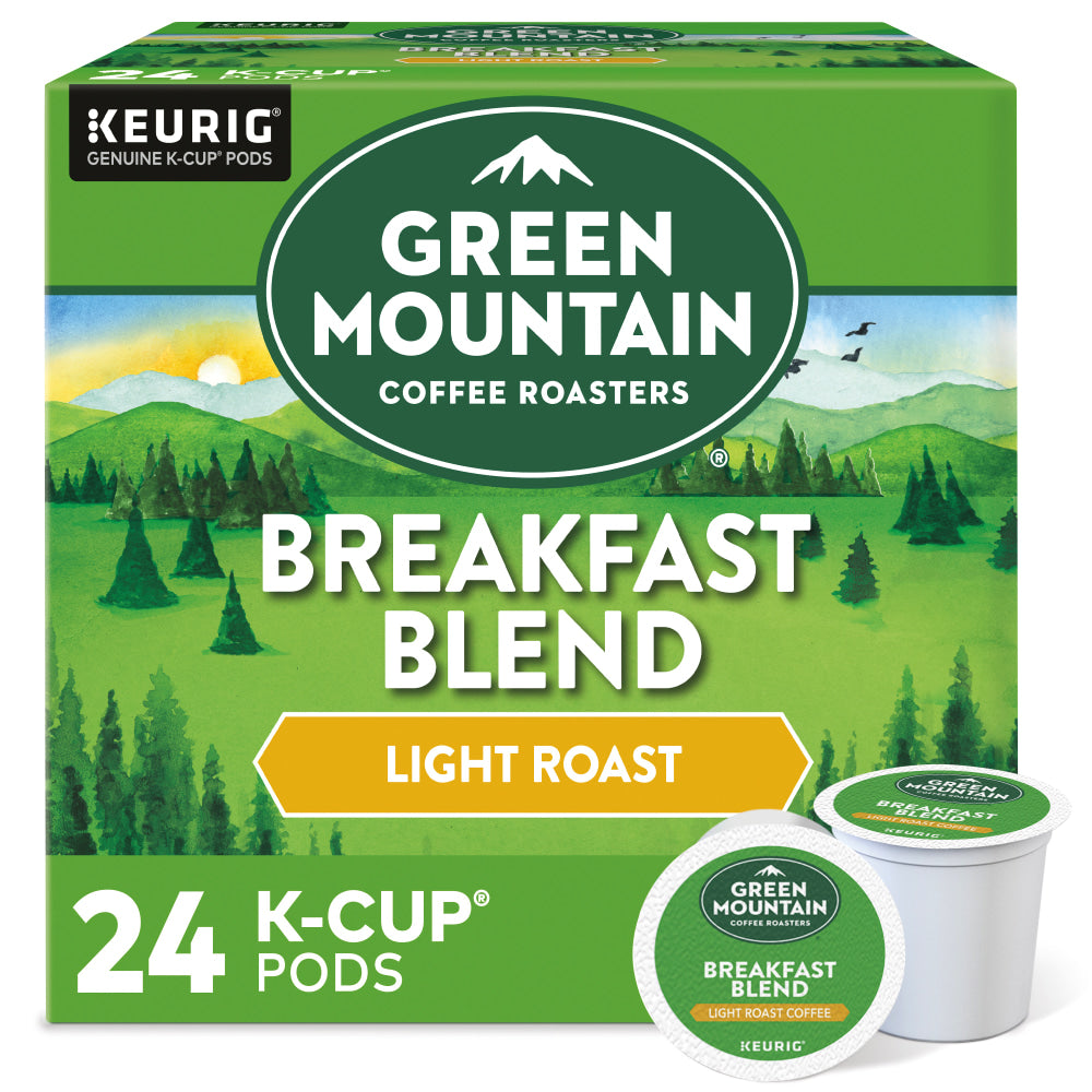 Green Mountain Coffee Single-Serve Coffee K-Cup Pods, Breakfast Blend, Carton Of 24