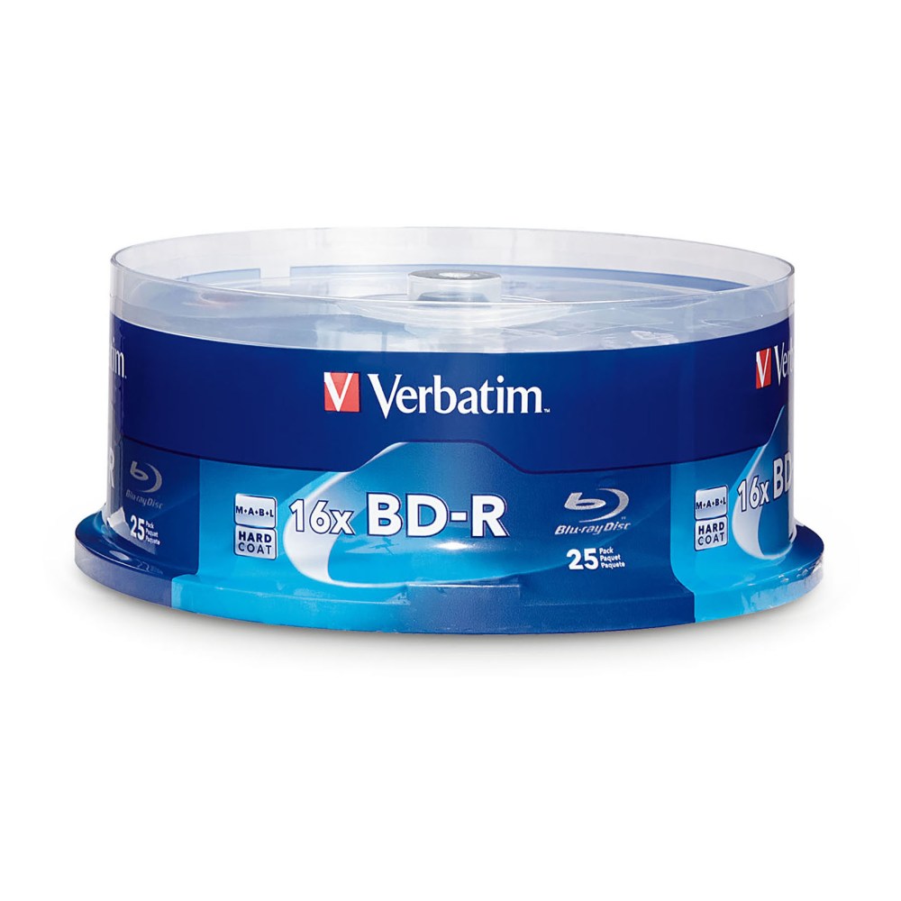 Verbatim BD-R 25GB 16X Disc Spindle, Box Of 25