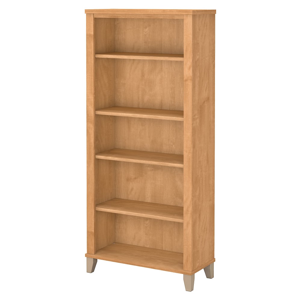 Bush Business Furniture Somerset 66inH 5-Shelf Bookcase, Maple Cross, Standard Delivery