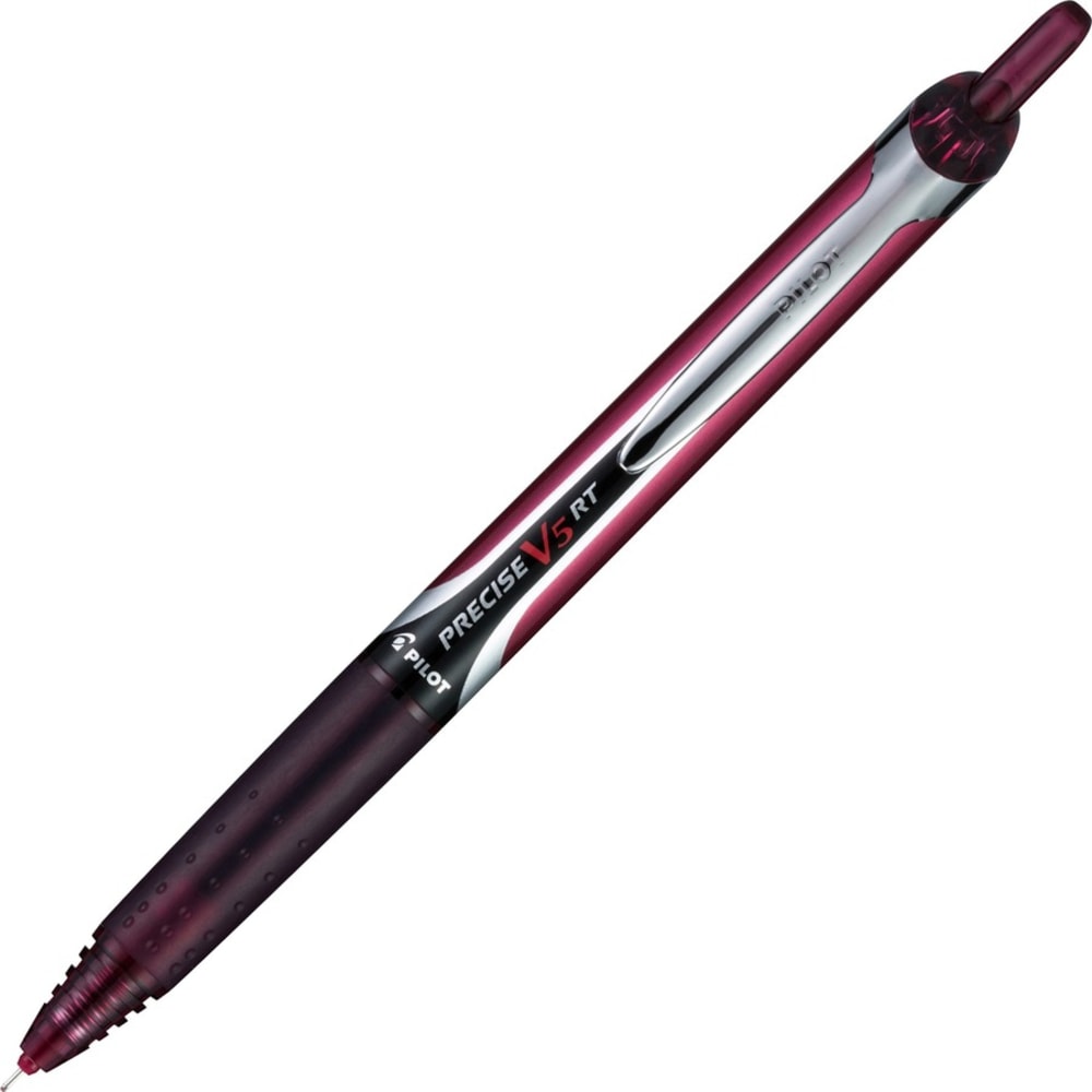 Pilot PRECISE Rollingball Retractable Pens, Pack Of 12, Extra Fine Point, 0.5 mm, Rubber Barrel, Red Ink