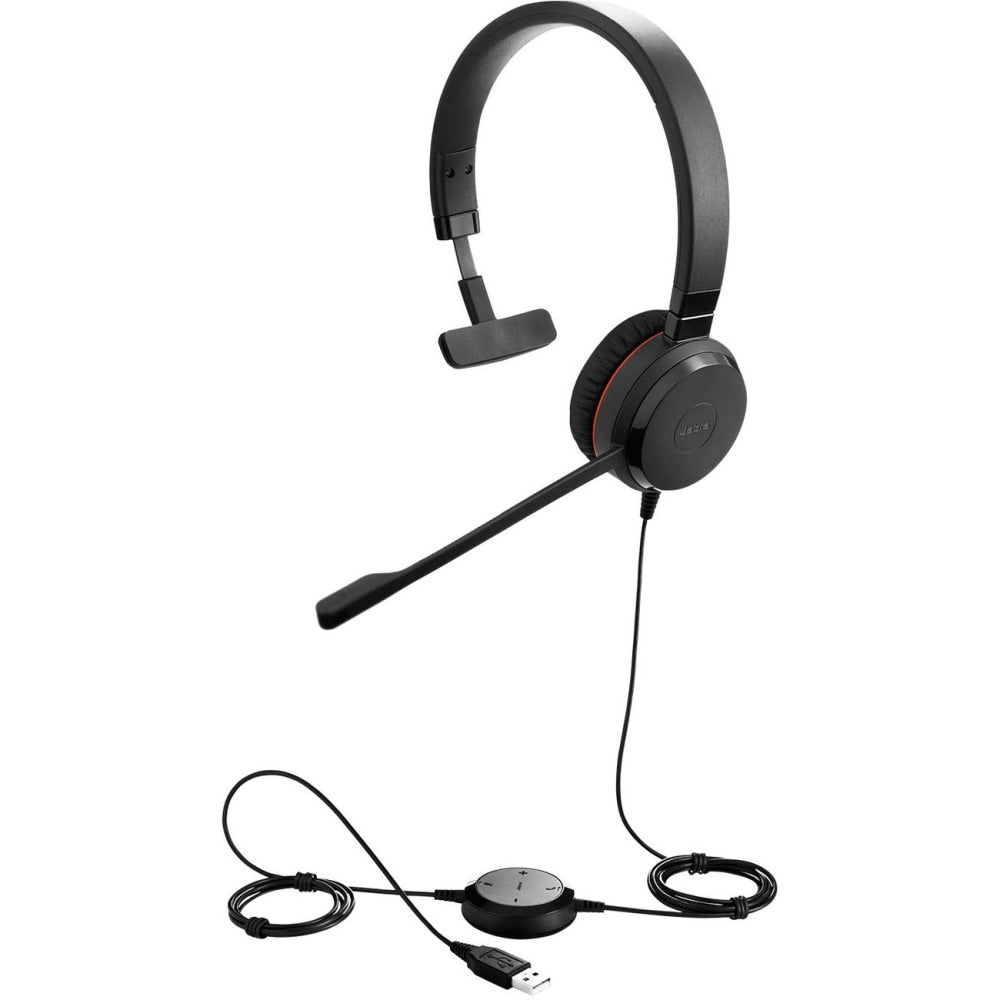 Jabra Evolve 20SE UC Mono - Mono - USB - Wired - 32 Ohm - 150 Hz - 7 kHz - Over-the-head - Monaural - Supra-aural - 3.12 ft Cable - Noise Canceling