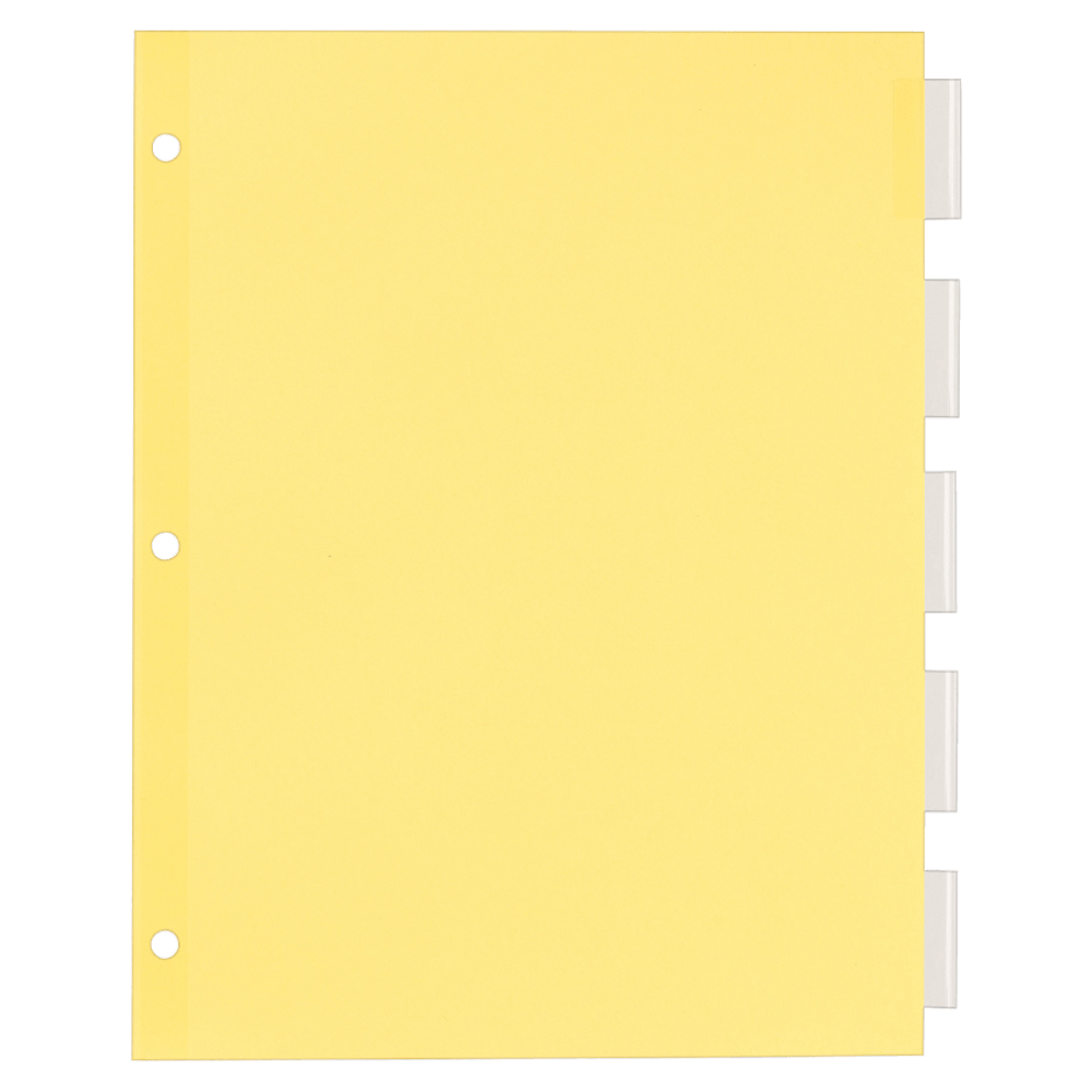 Avery Office Essentials 30% Recycled Dividers, 8 1/2in x 11in, 5-Tab, Clear 30% Recycled Dividers/Clear Tabs