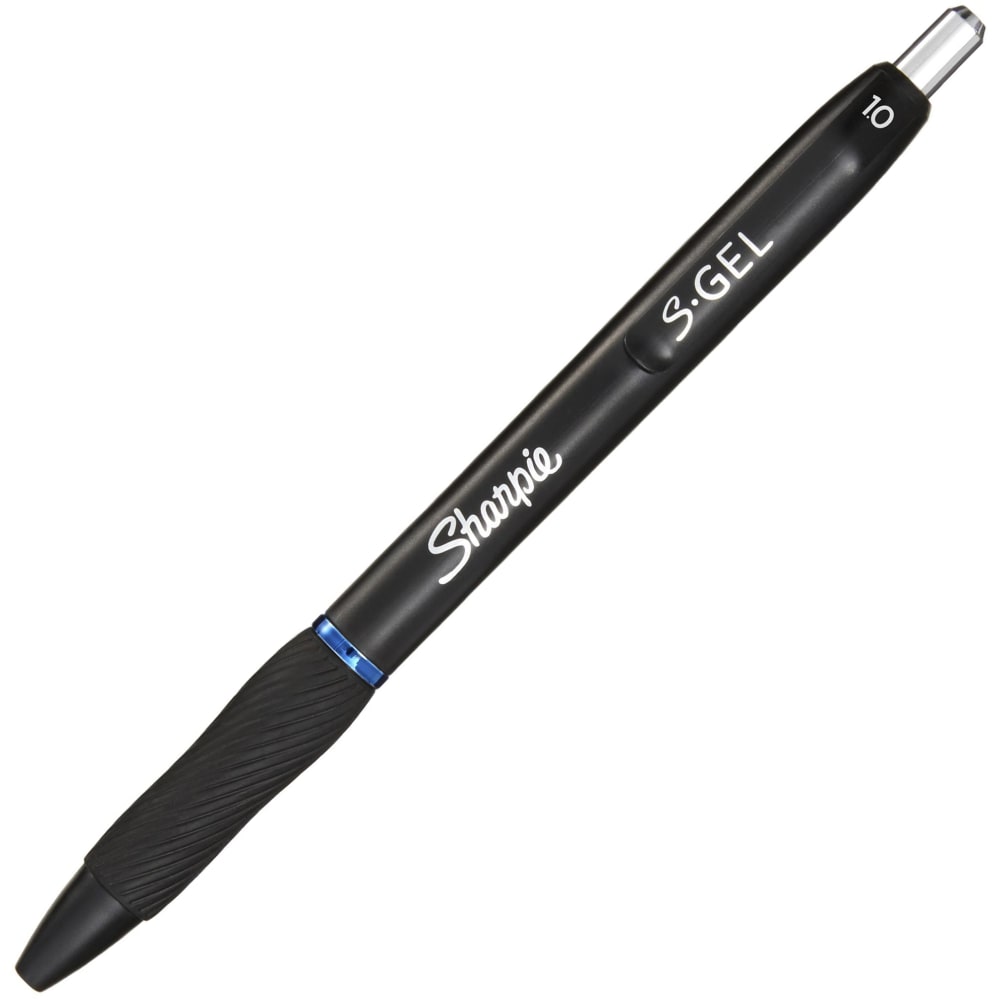 Sharpie S Gel Pens, Bold Point, 1.0 mm, Black/Blue Barrel, Blue Ink, Pack Of 36 Pens