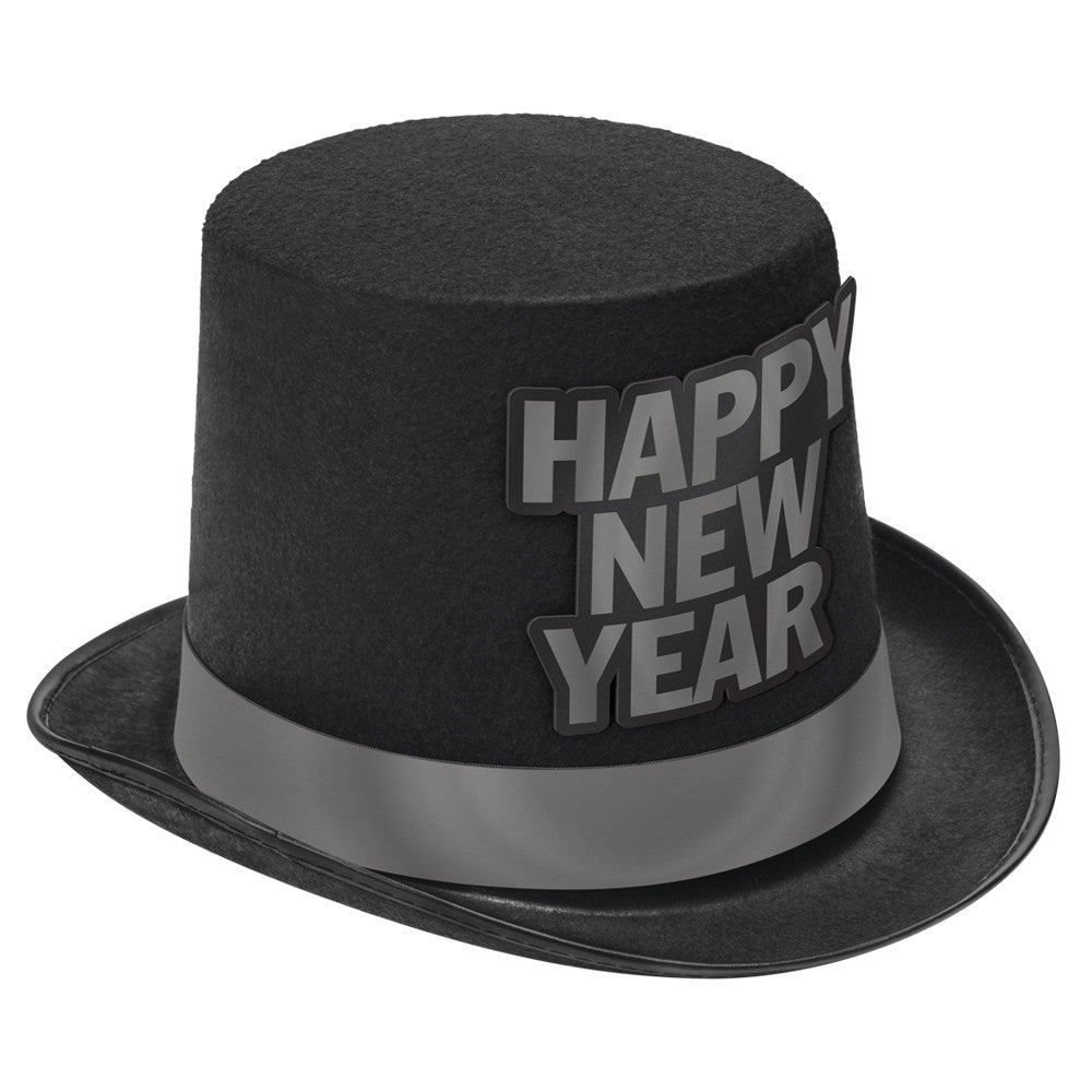 Amscan 251196 Happy New Year Illuminating Top Hat, Black