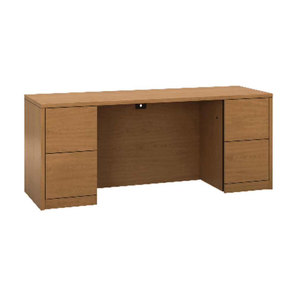 HON 10500 H105900 Kneespace Credenza - 2-Drawer - 72in x 24in x 29.5in x 1.1in - 2 - Material: Wood - Finish: Harvest, Laminate