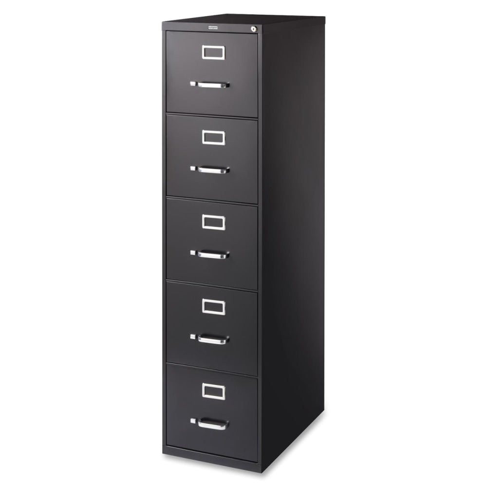 WorkPro 26-1/2inD Vertical 5-Drawer File Cabinet, Black