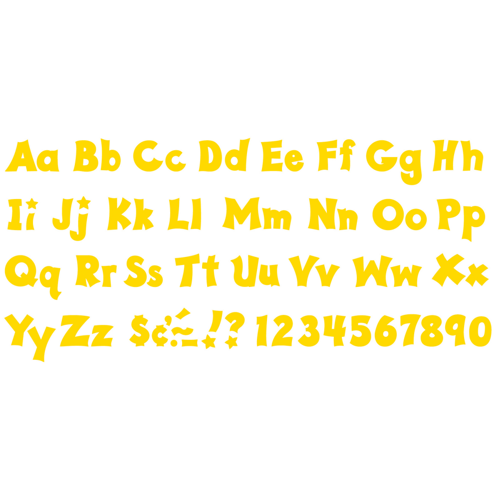 TREND Ready Letters, 4in, Friendly Combo, Yellow, Set Of 3 Packs