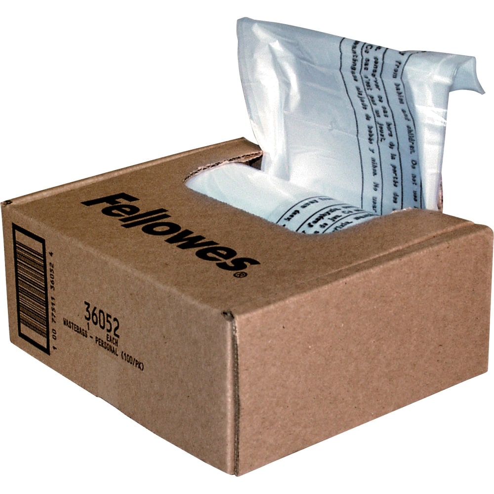 Fellowes Powershred Waste Bags, White, Carton Of 100 Bags