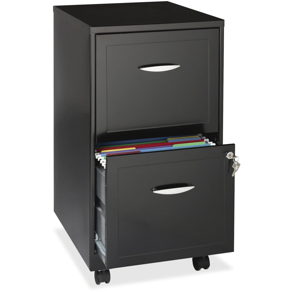 Realspace 18inD Vertical 2-Drawer Mobile File Cabinet, Black