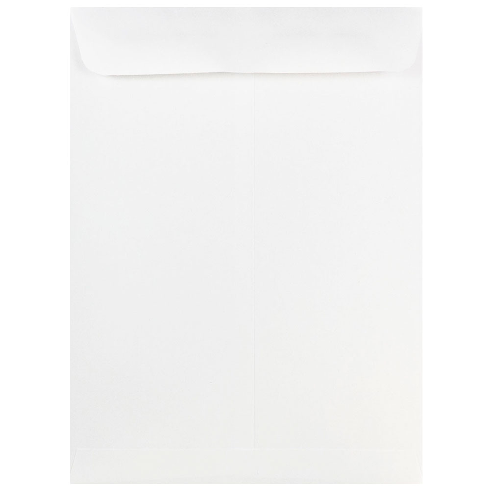 JAM Paper Open-End 9in x 12in Envelopes, Gummed Seal, White, Pack Of 50 Envelopes