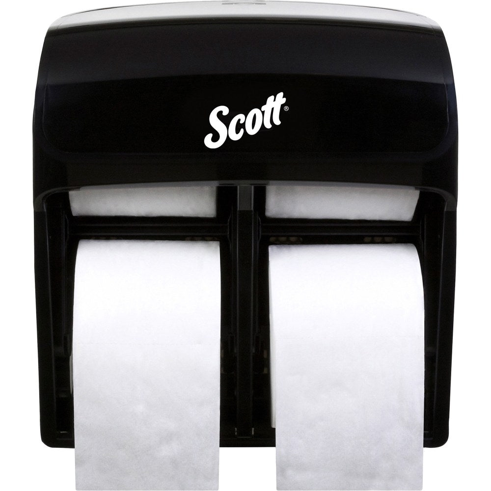 Scott Pro High Capacity SRB Toilet Paper Dispenser - Roll Dispenser - 4 x Roll - 12.8in Height x 11.3in Width x 6.2in Depth - Plastic - Black - Compact, Durable - 1 Each