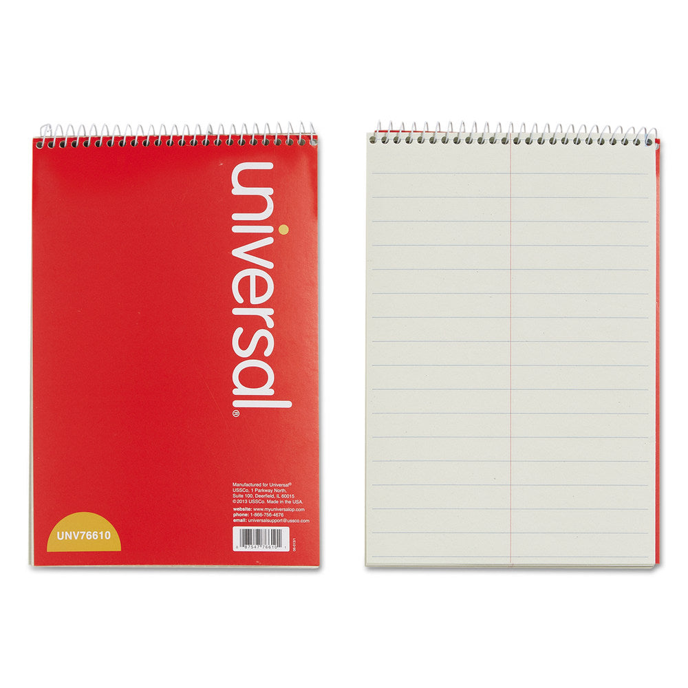 Universal Steno Book, 6in x 9in, Pitman Ruled, 60 Sheets, Red