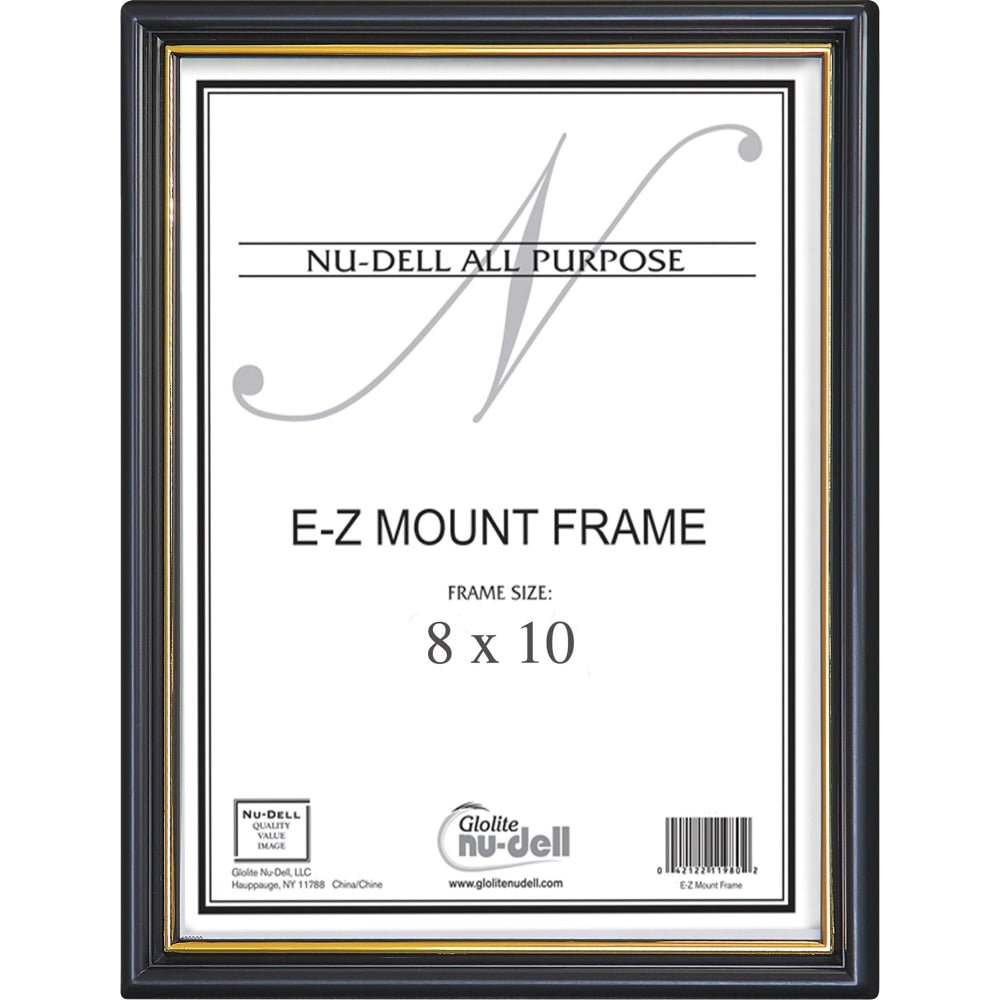 Nu-Dell EZ Mount Plastic Wall Frame - Holds 8in x 10in Insert - Wall Mountable - 1 Each - Plastic - Black, Black