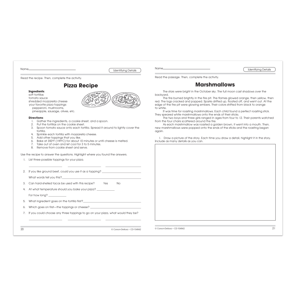 Carson-Dellosa 100+ Series Reading Comprehension Workbooks, Grade 4