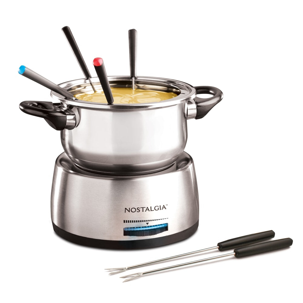 Nostalgia Electrics 6-Cup Stainless-Steel Electric Fondue Pot With Temperature Control