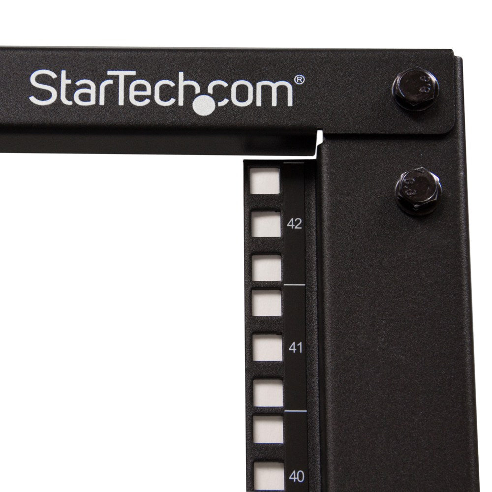 StarTech.com 42U Adjustable Depth Open Frame 4 Post Server Rack Cabinet - Flat Pack w/ Casters, Levelers and Cable Management Hooks - Store your servers, network and telecommunications equipment in this adjustable 42U rack - Compatible with HP KVM IP