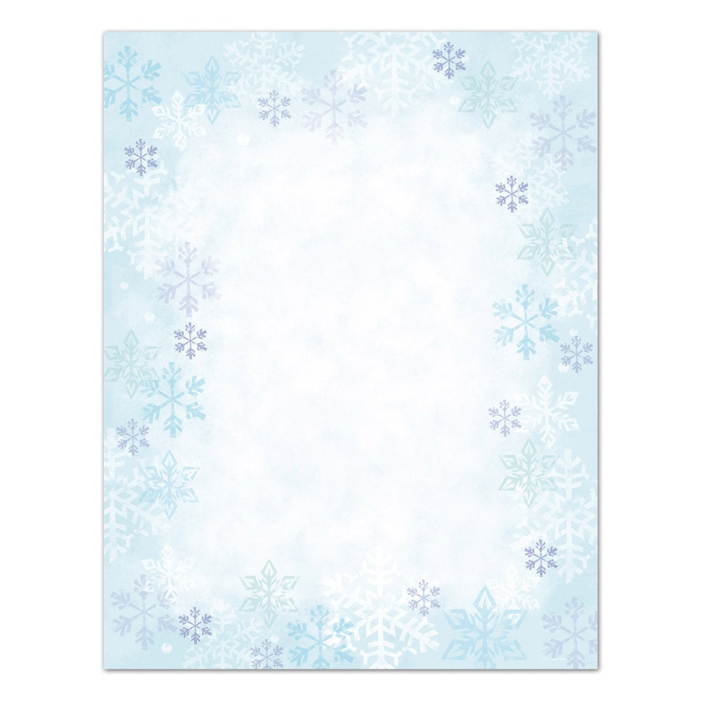 Great Papers! Blue Flakes Letterhead Paper, 8 1/2in x 11in, Pack Of 80