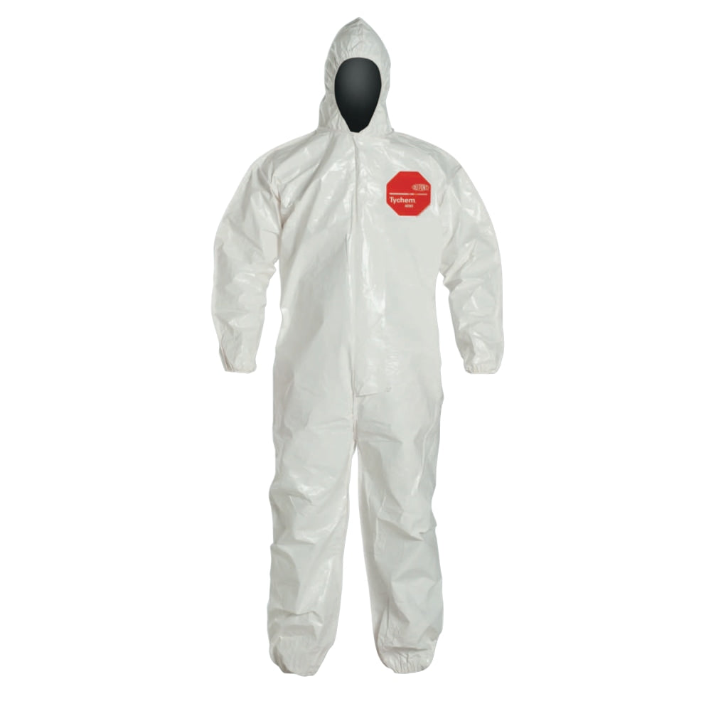 DuPont Tychem SL Coveralls With Hood, X-Large, White, Pack Of 12