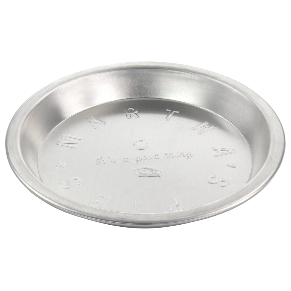 Martha Stewart Round Embossed Aluminum Pie Pan, 9in, Silver