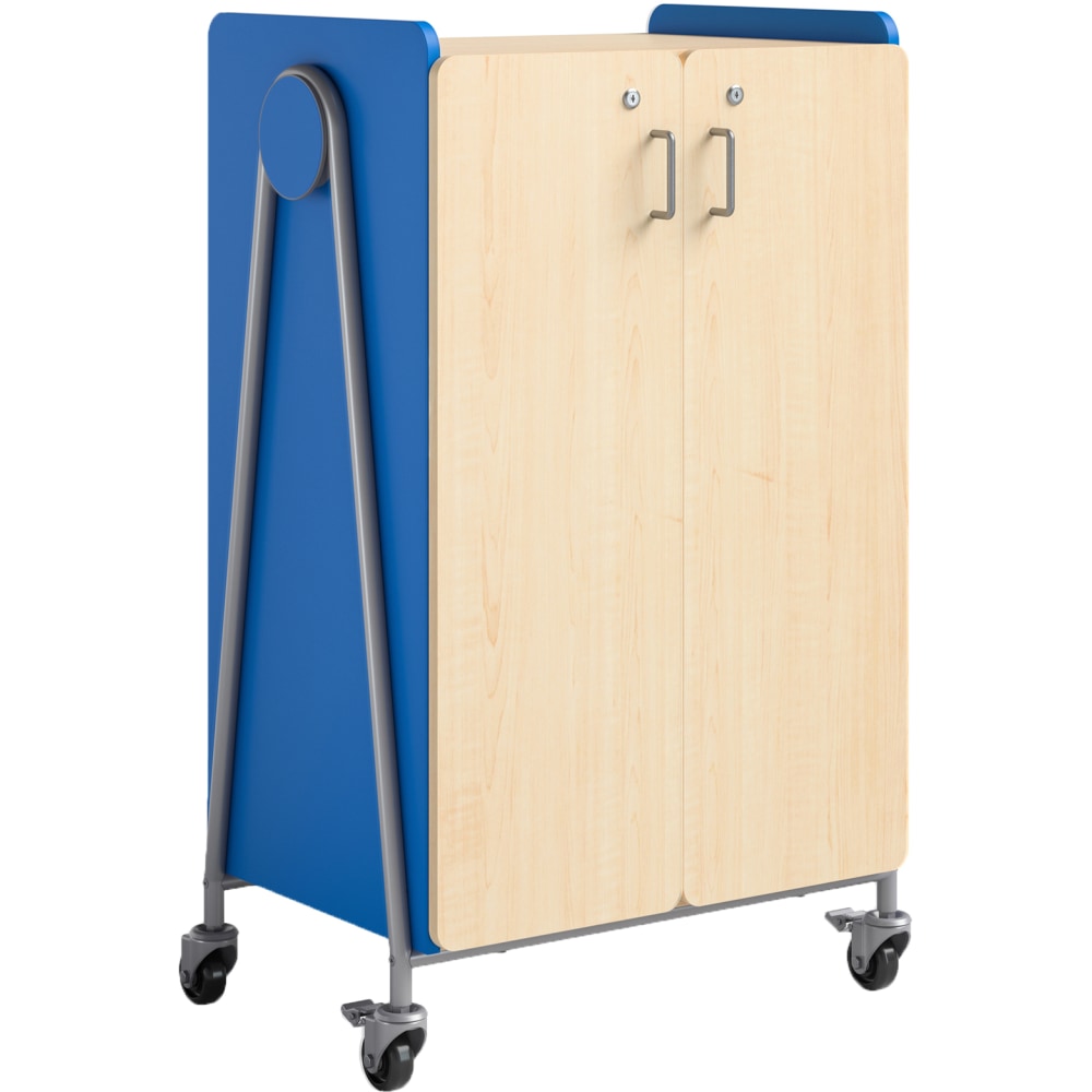 Safco Whiffle Double-Column 12-Drawer Mobile Storage Cart, 48inH x 30inW x 19-3/4inD, Spectrum Blue