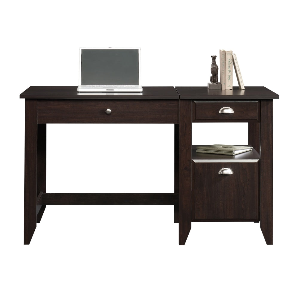 Sauder Shoal Creek 53inW Adjustable Height Standing Desk, Jamocha Wood