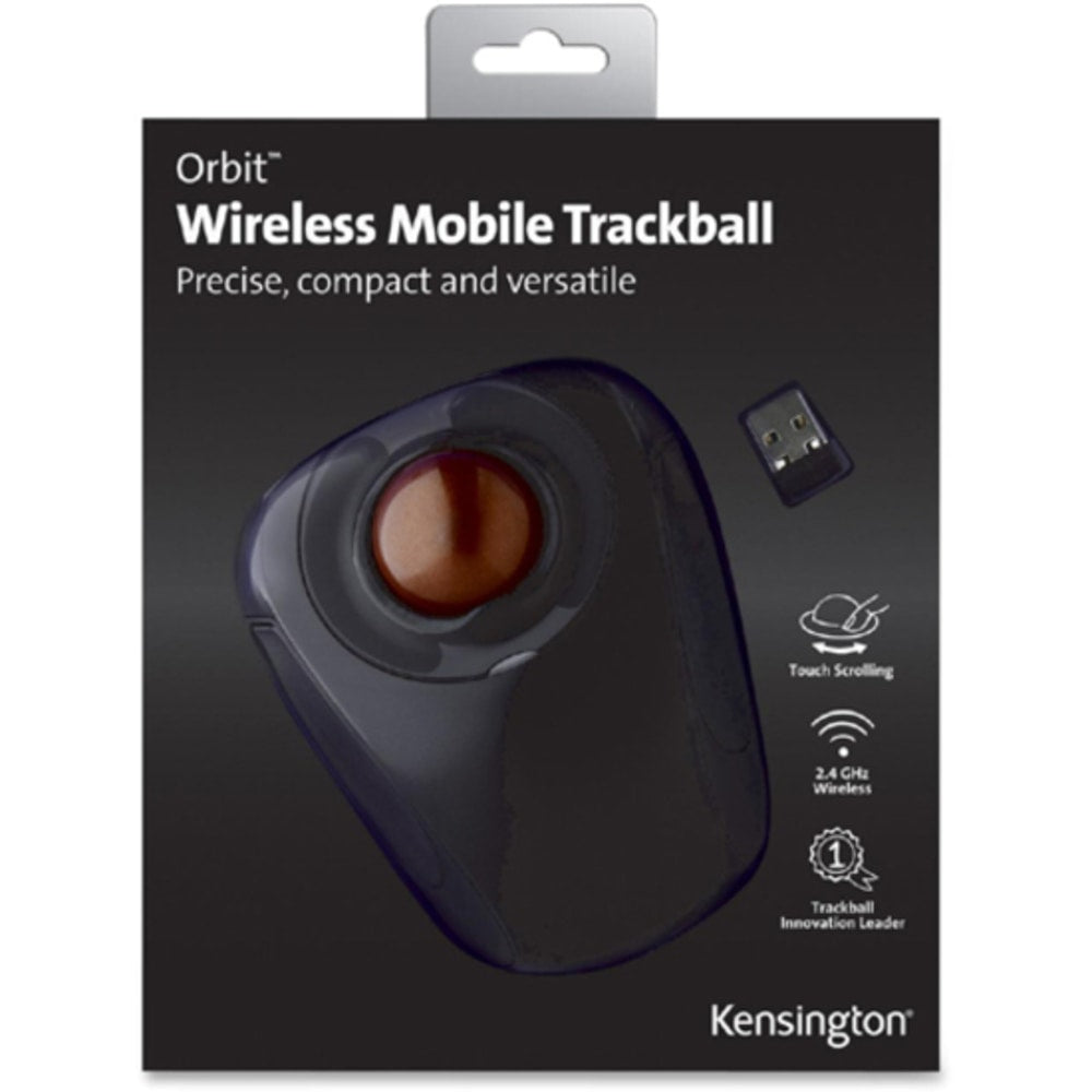 Kensington Orbit Wireless Mobile Trackball, Graphite/Ruby Red, KD6704