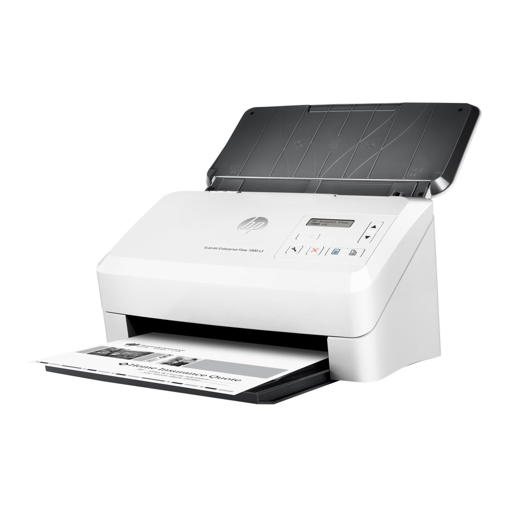 HP ScanJet Enterprise Flow 7000 s3 Sheet-feed Scanner - Document scanner - Contact Image Sensor (CIS) - Duplex - A4/Legal - 600 dpi x 600 dpi - up to 75 ppm (mono) / up to 75 ppm (color) - ADF (80 sheets) - up to 7500 scans per day - USB 3.0, USB 2.0