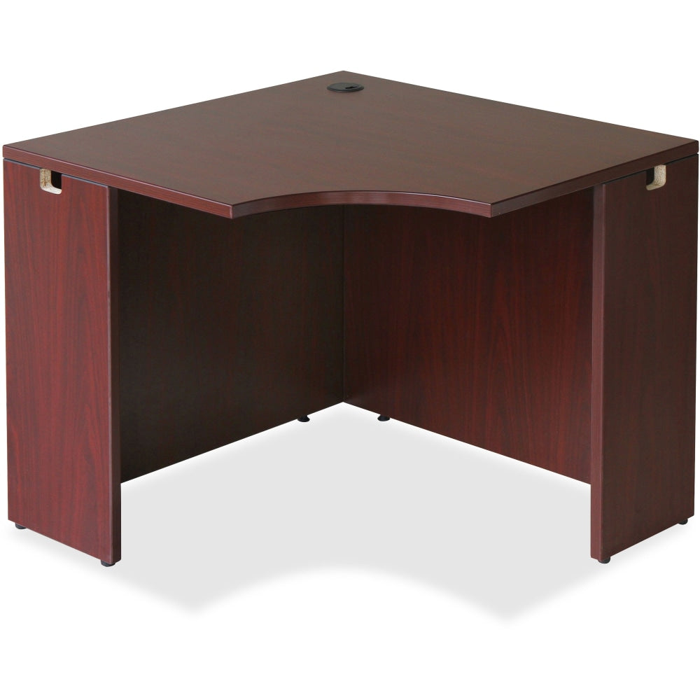 Lorell Essentials 36inW Corner Desk, Mahogany