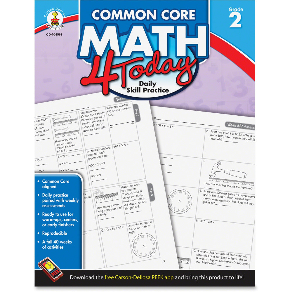 Carson-Dellosa Common Core Math 4 Today, Grade 2