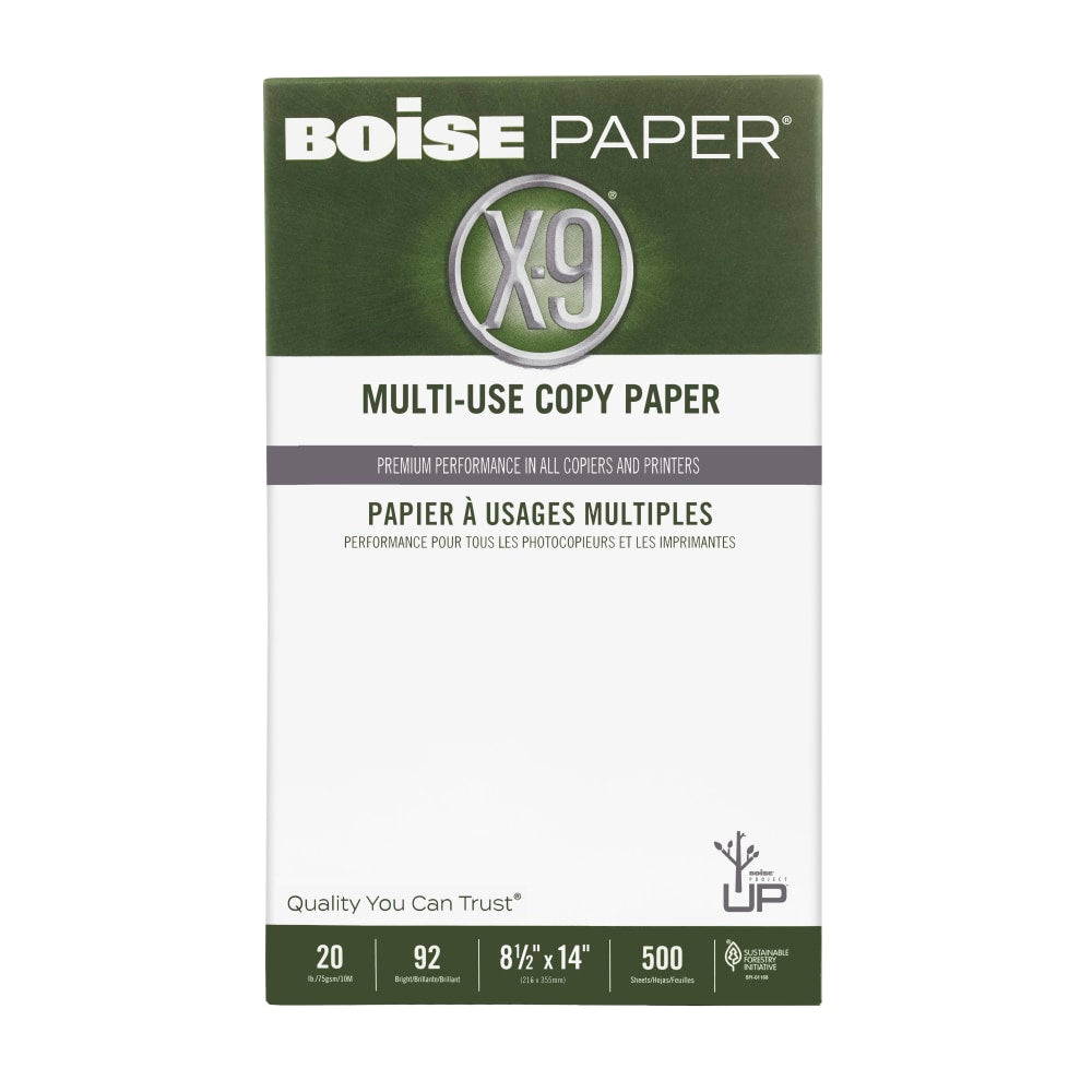 Boise X-9 Multi-Use Printer & Copy Paper, White, Legal (8.5in x 14in), 500 Sheets Per Ream, 20 Lb, 92 Brightness