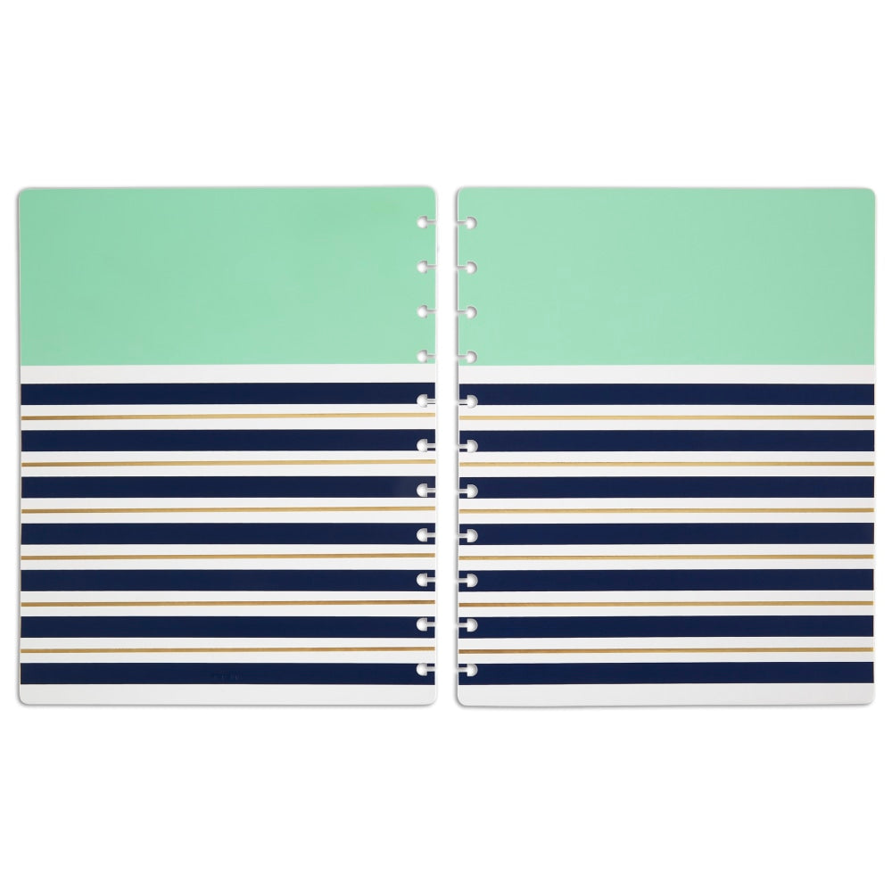 TUL Discbound Notebook Covers, Letter Size, Mint Stripes, Pack of 2 Covers