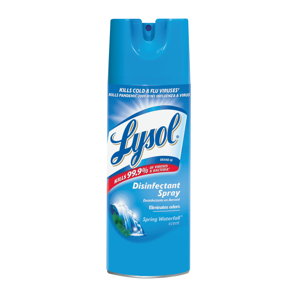 Lysol Spring Waterfall Disinfectant Spray - Ready-To-Use Spray - 12.5 fl oz (0.4 quart) - Spring Waterfall Scent - 1 Each - Clear