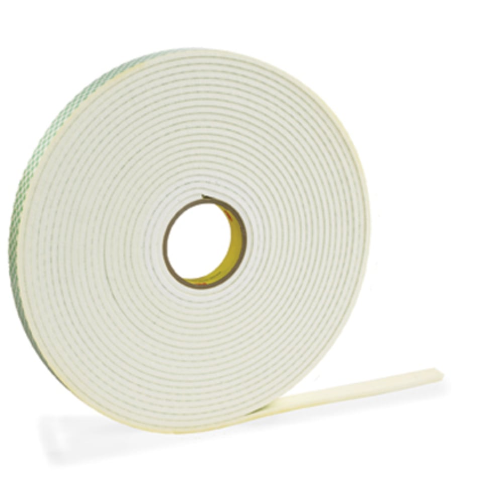 3M 4462 Double Sided Foam Tape, 1/2in x 5 Yd., White, 1/32in