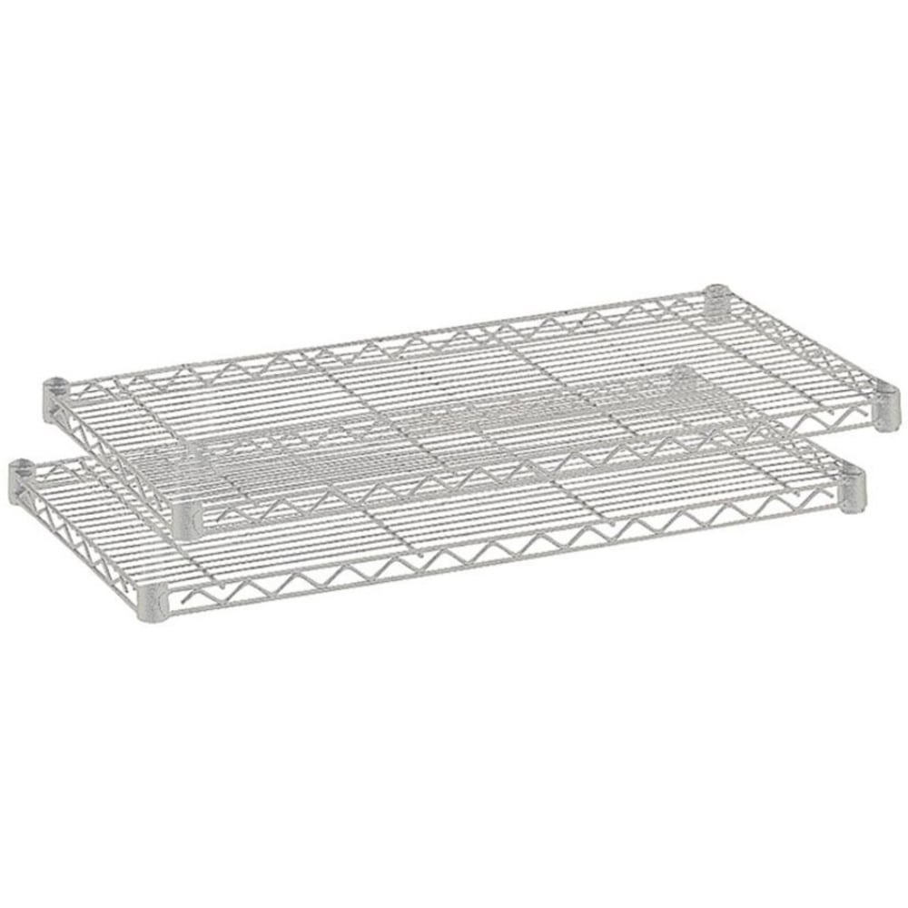 Safco Extra Shelves For Industrial Wire Shelving, 36inW x 18inD, Gray, Pack Of 2