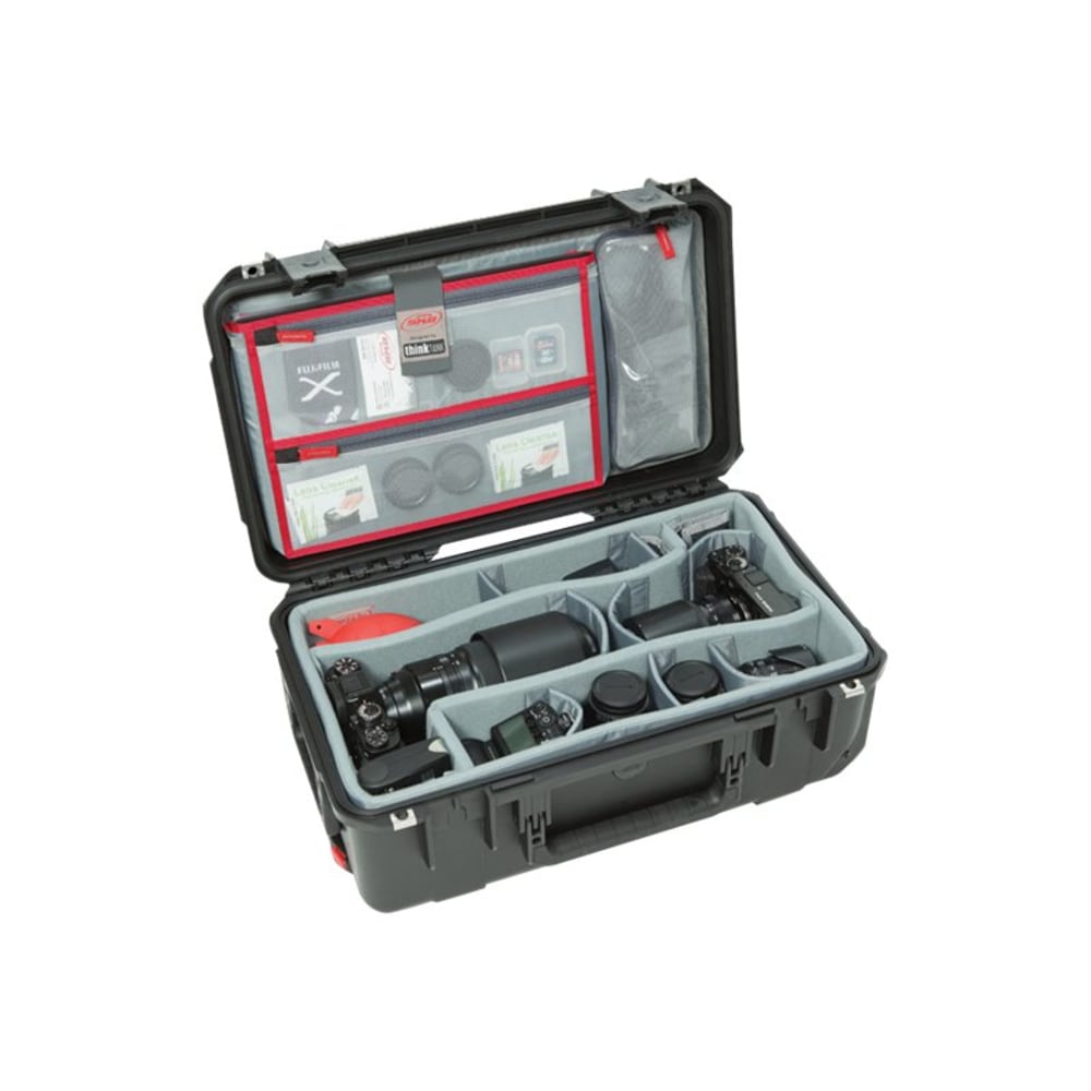 SKB Cases iSeries Protective Case With Padded Dividers And Wheels, 19-1/2in x 10-1/2in x 6-3/4in, Black