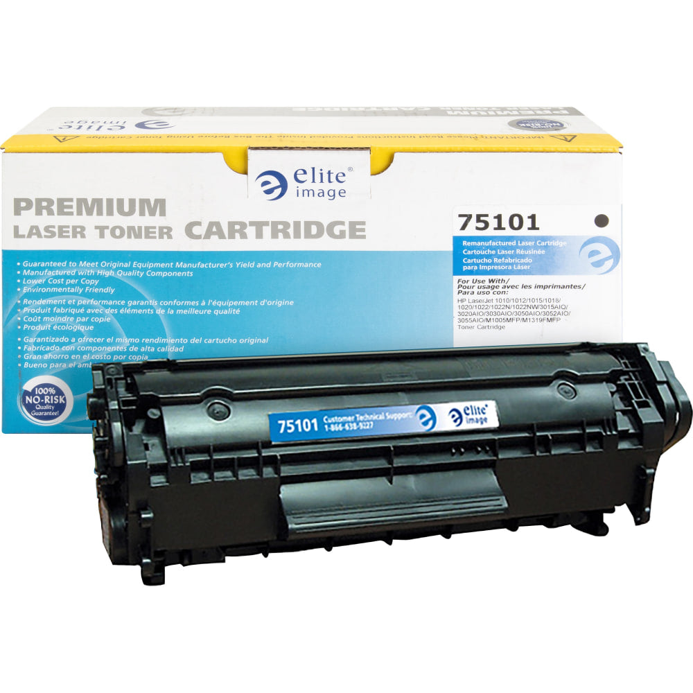 Elite Image Remanufactured Black Toner Cartridge Replacement For HP 12A, Q2612A, ELI75101