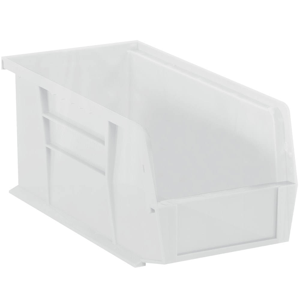 Partners Brand Plastic Stack & Hang Bin Boxes, Small Size, 10 7/8in x 5 1/2in x 5in, Clear, Pack Of 12