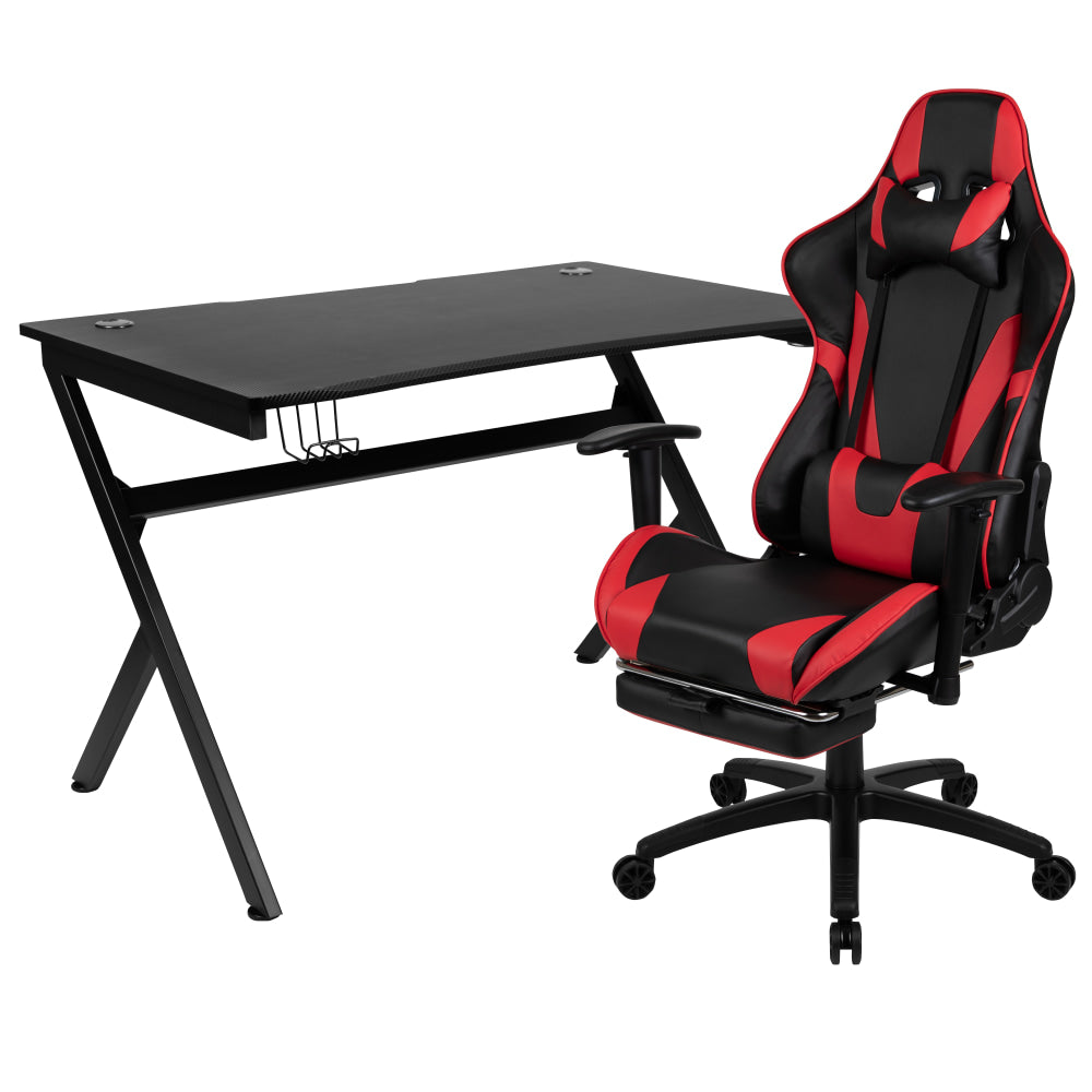 Flash Furniture Gaming Desk And Gaming Chair Set, Red