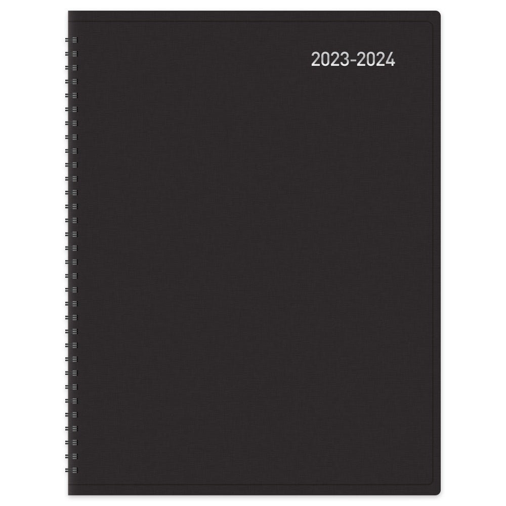 2023-2024 Office Depot Brand 14-Month Weekly/Monthly Academic Planner, Horizontal Format, 8in x 11in, 30% Recycled, Black, July 2023 to August 2024