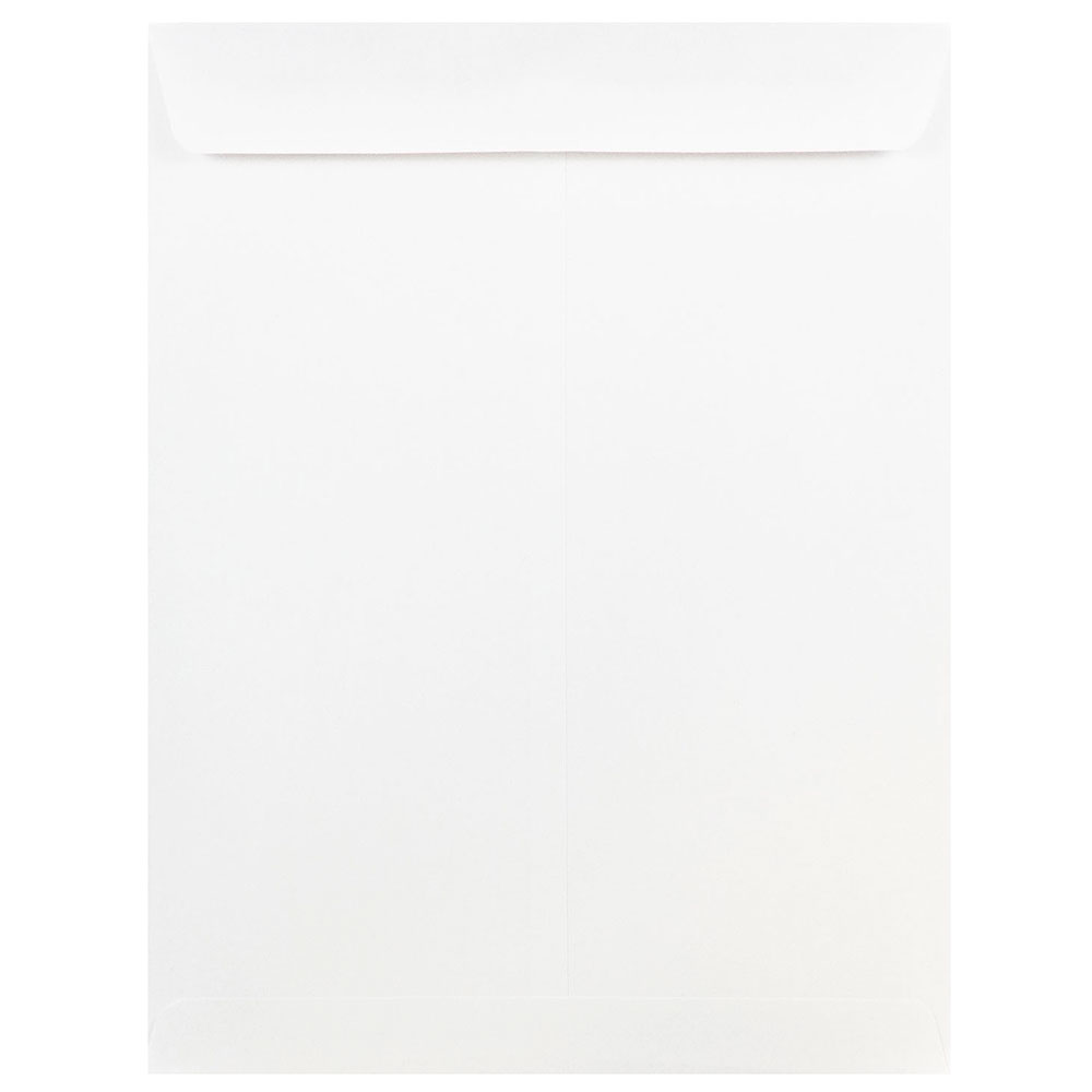 JAM Paper Open-End 9in x 12in Envelopes, Gummed Seal, White, Pack Of 50 Envelopes