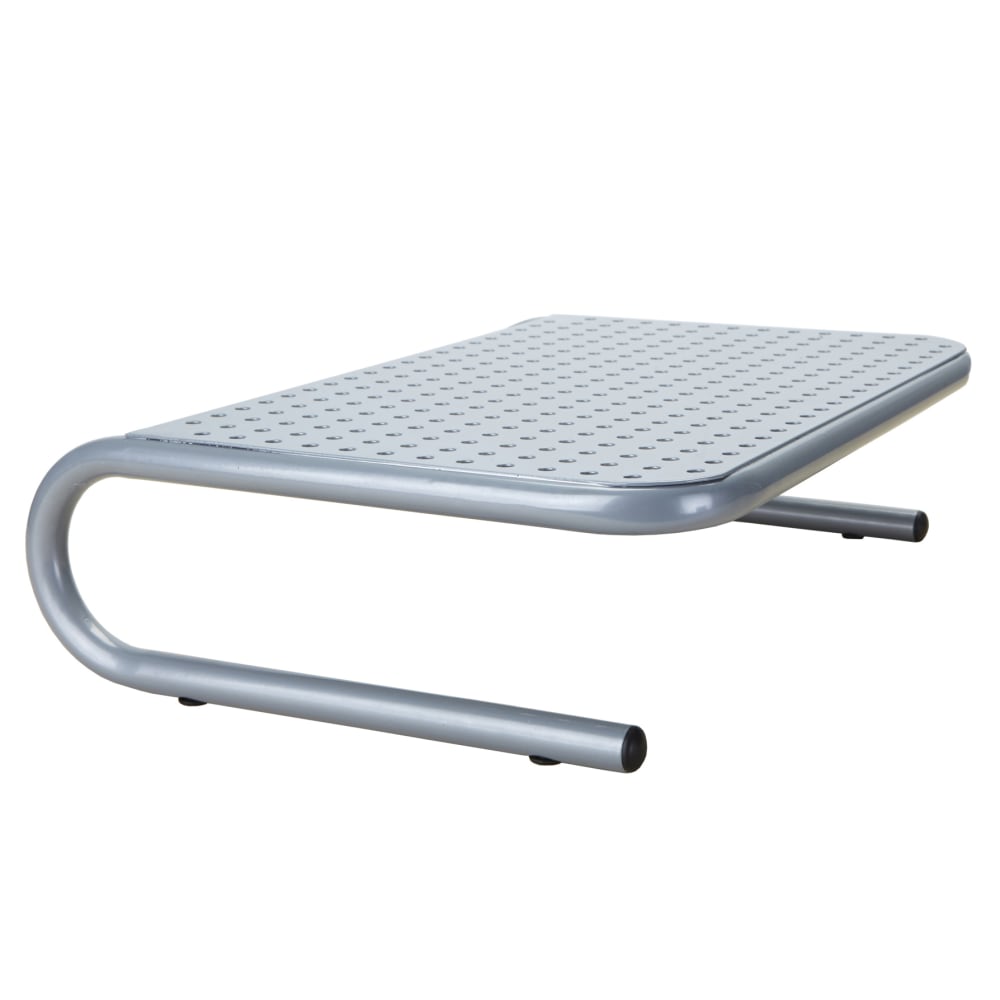 Mind Reader Collar Metal Monitor Stand, 4 1/2inH x 14 1/2inW x 11inD, Silver