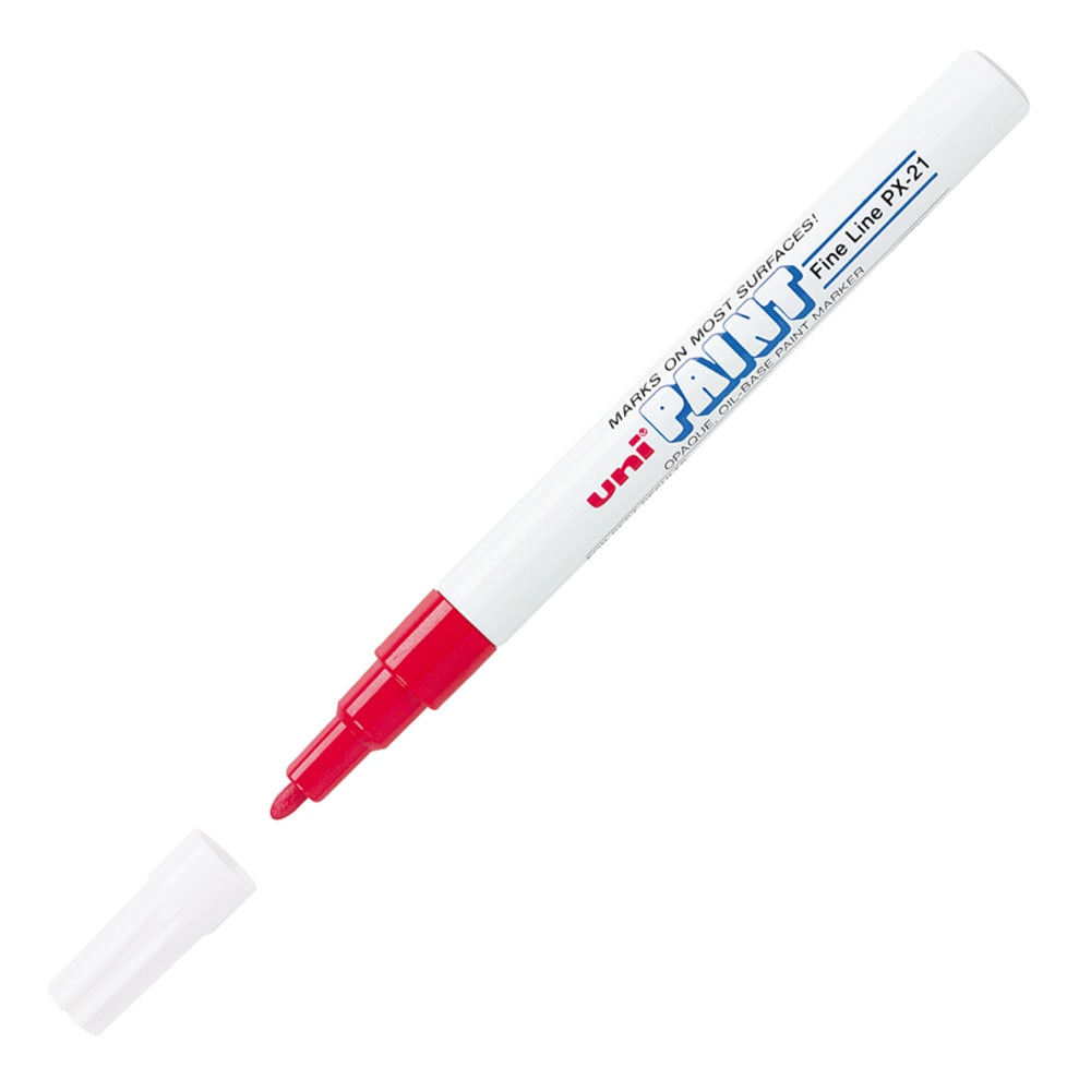 Uni-Paint Markers, Fine Point, Red, Pack Of 12