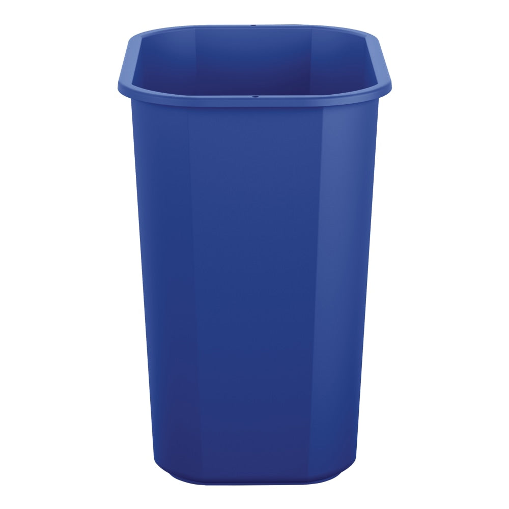 Suncast Commercial Desk-Side Resin Trash Cans With Recycle Label, 3 Gallons, Blue, Set Of 12 Cans