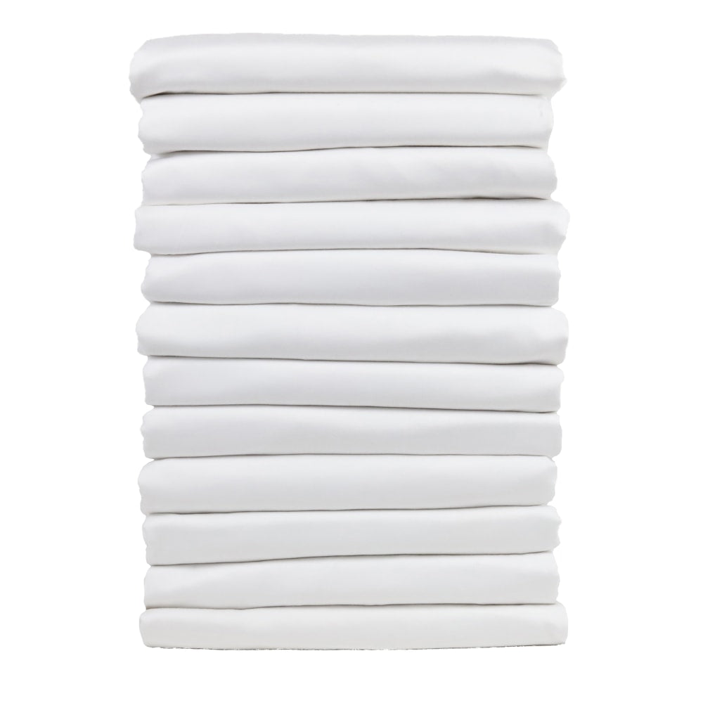 1888 Mills Suite Touch Twin Flat Sheets, 66in x 104in, White, Pack Of 24 Sheets