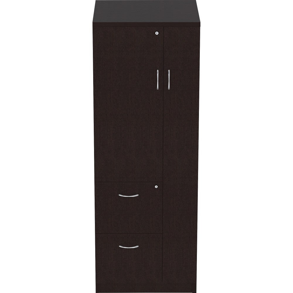 Lorell Essentials 66in Tall Storage Cabinet, Espresso