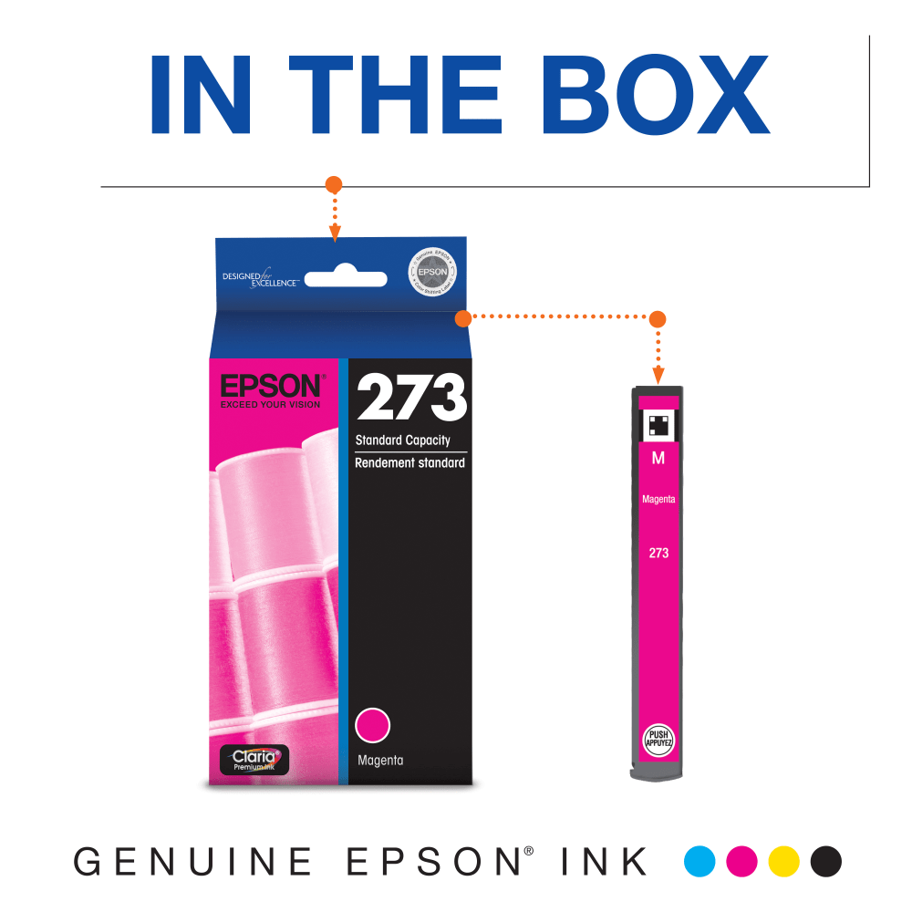 Epson 273 Claria Premium Magenta Ink Cartridge, T273320-S