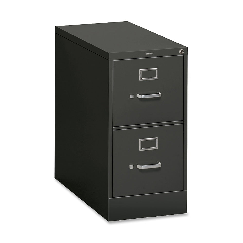 HON 26-1/2inD Vertical 2-Drawer Letter-Size File Cabinet With Lock, Charcoal