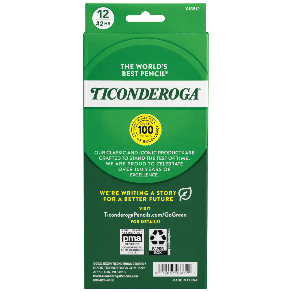 Ticonderoga Pencil, #2 Lead, Soft, Pack of 12