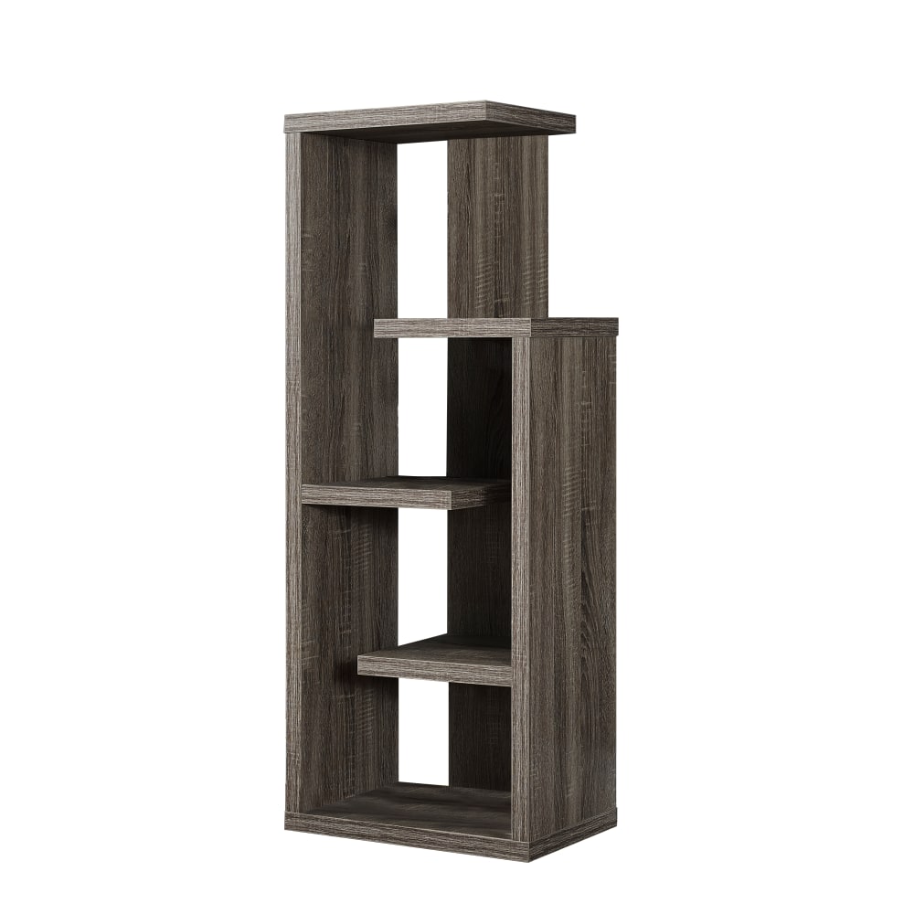 Monarch Specialties 48inH 5-Shelf Open-Concept Bookcase, Dark Taupe