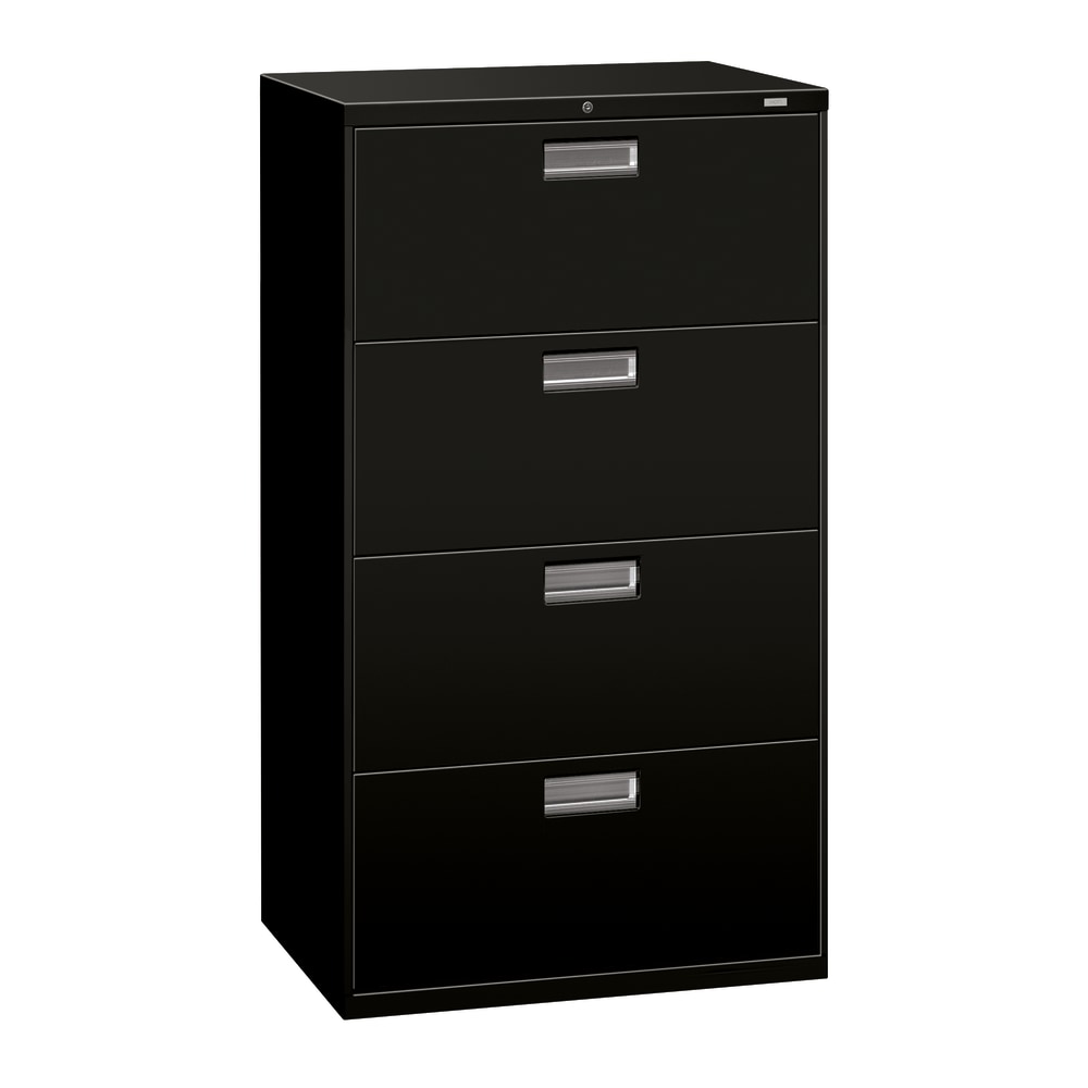 HON Brigade 600 36inW x 19-1/4inD Lateral 4-Drawer File Cabinet, Black